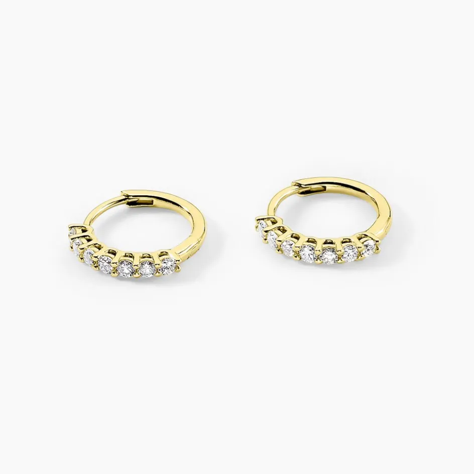 Online Histoire d'Or Créoles Kean Or Jaune Diamant Synthétique