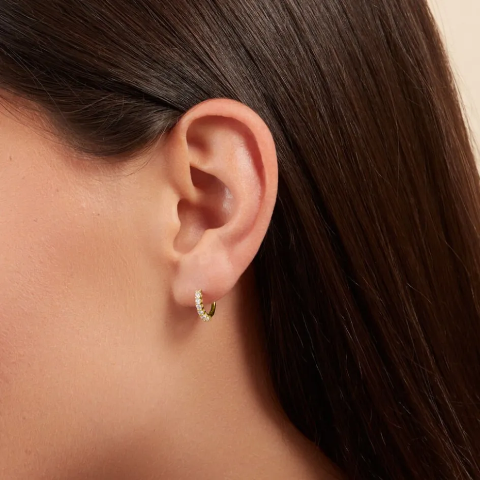 Online Histoire d'Or Créoles Kean Or Jaune Diamant Synthétique