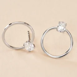 Online Histoire d'Or Créoles Kip De Zirconium or blanc oxyde