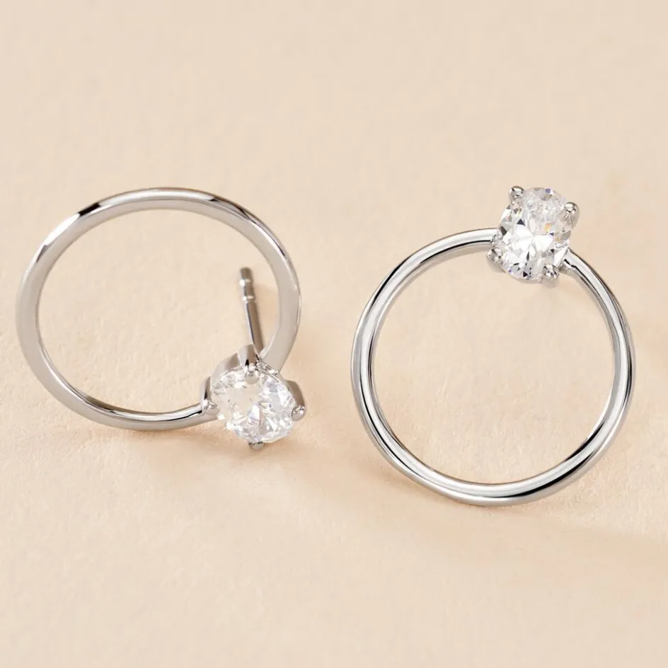 Online Histoire d'Or Créoles Kip De Zirconium or blanc oxyde