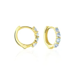 Hot Histoire d'Or Créoles Leatrice or jaune topaze bleu sky