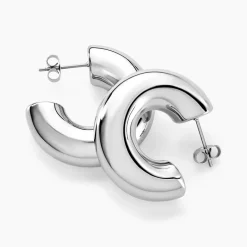 Outlet Histoire d'Or Créoles Letty acier blanc sans pierre