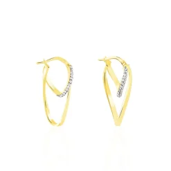 Histoire d'Or Créoles Luna Or Jaune Strass* Boucles D'Oreilles|Boucles D'Oreilles Créoles