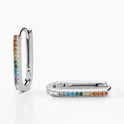 Outlet Histoire d'Or Créoles Lutetia Argent Blanc Oxyde De Zirconium argent blanc oxyde orange