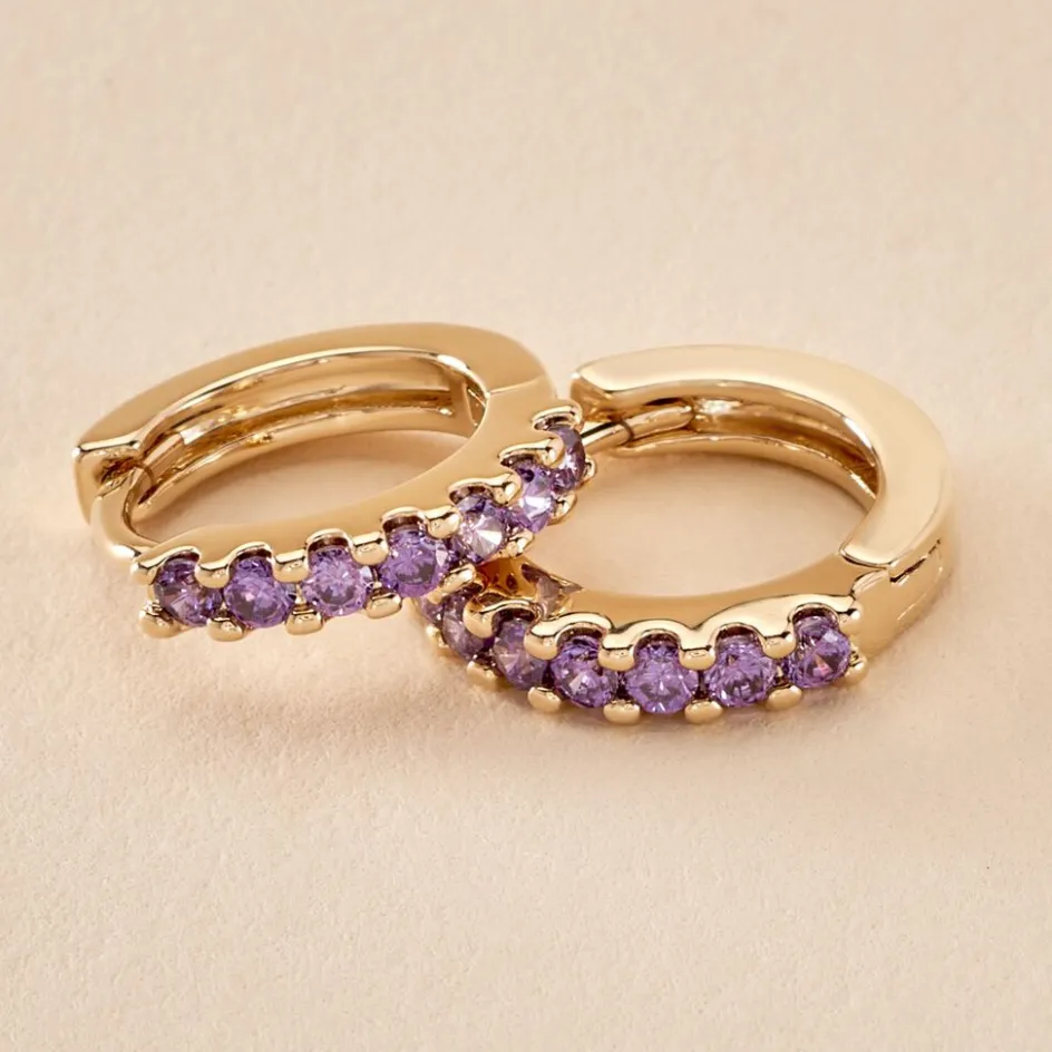 Histoire d'Or Créoles Marty Plaqué Or Jaune Spinelle Synthétique* Boucles D'Oreilles|Boucles D'Oreilles Fantaisie