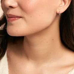 Histoire d'Or Créoles Marty Plaqué Or Jaune Spinelle Synthétique* Boucles D'Oreilles|Boucles D'Oreilles Fantaisie