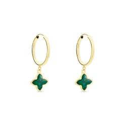 Clearance Histoire d'Or Créoles Marvella Or Jaune Malachite or jaune malachite vert