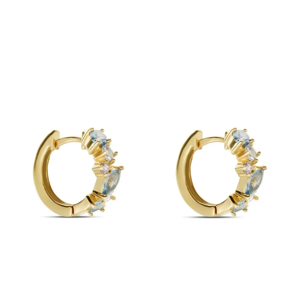 Sale Histoire d'Or Créoles More Plaqué Or Jaune Pierre Artificielle