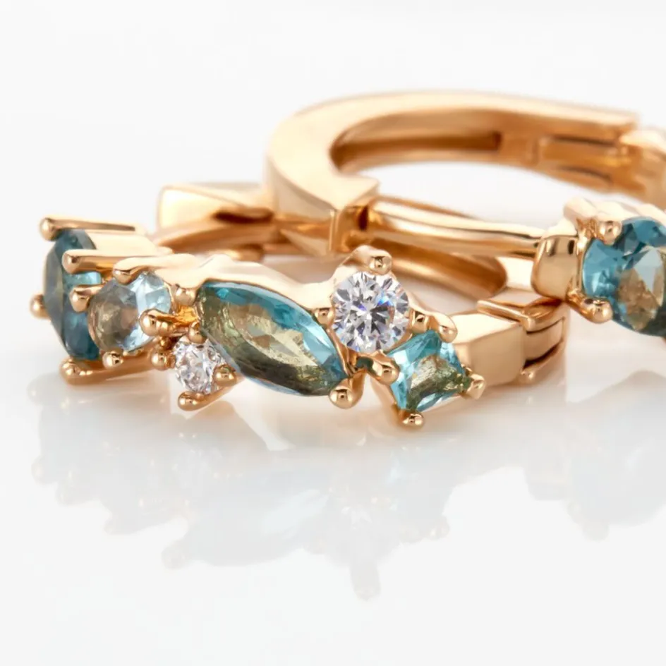 Sale Histoire d'Or Créoles More Plaqué Or Jaune Pierre Artificielle