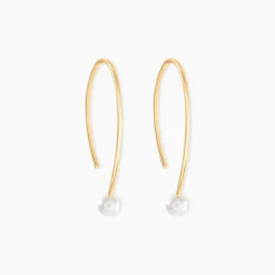 Clearance Histoire d'Or Créoles Nekoda Or Jaune Perle De Culture