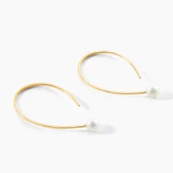 Clearance Histoire d'Or Créoles Nekoda Or Jaune Perle De Culture