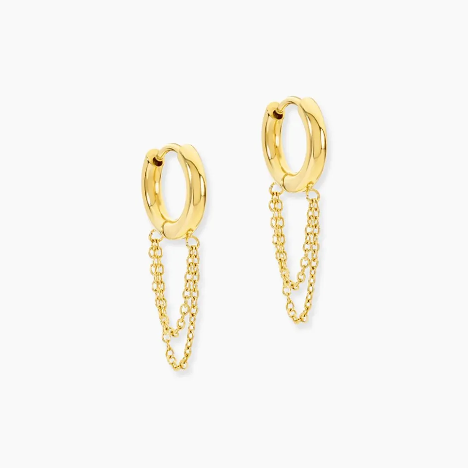 Hot Histoire d'Or Créoles Nessa Acier Jaune