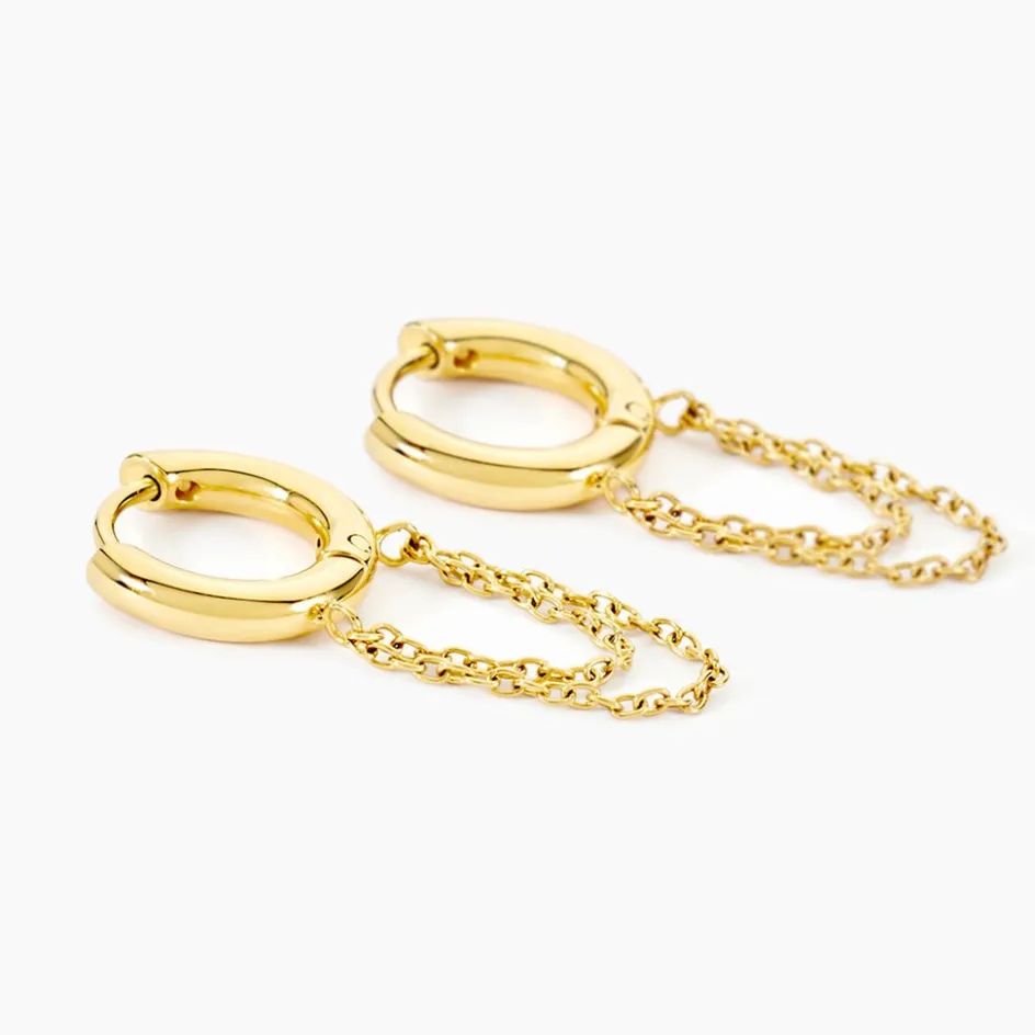 Hot Histoire d'Or Créoles Nessa Acier Jaune