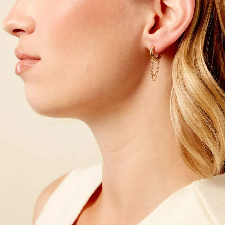 Hot Histoire d'Or Créoles Nessa Acier Jaune