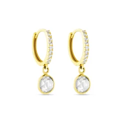 Histoire d'Or Créoles Or Jaune Arielle Oxyde De Zirconium* Boucles D'Oreilles|Boucles D'Oreilles Créoles