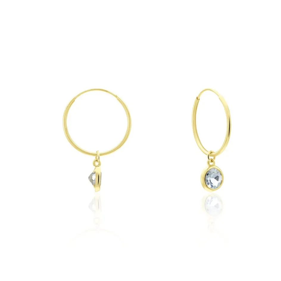 Histoire d'Or Créoles Or Jaune Topaze Azur* Boucles D'Oreilles|Boucles D'Oreilles Créoles