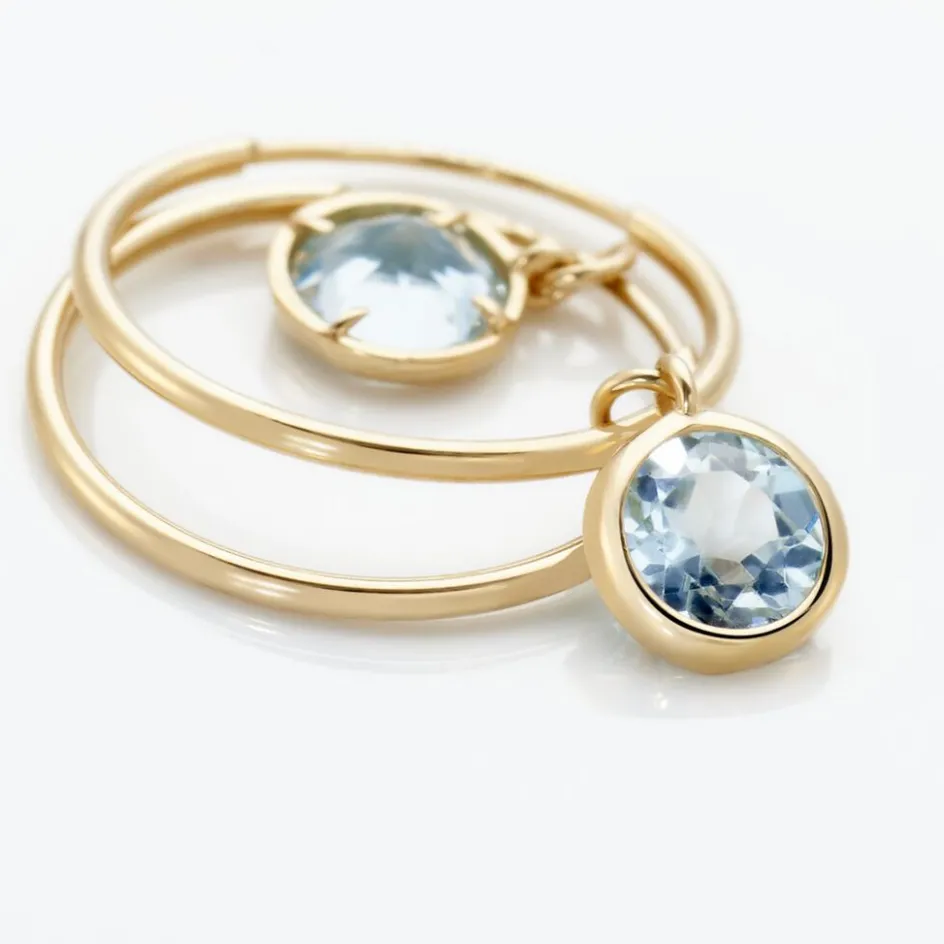 Histoire d'Or Créoles Or Jaune Topaze Azur* Boucles D'Oreilles|Boucles D'Oreilles Créoles