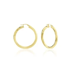 Hot Histoire d'Or Créoles Or Jaune Torsadé