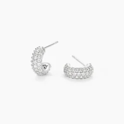 Histoire d'Or Créoles Palome Argent Blanc Oxyde De Zirconium* Boucles D'Oreilles|Boucles D'Oreilles Fantaisie