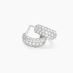 Histoire d'Or Créoles Palome Argent Blanc Oxyde De Zirconium* Boucles D'Oreilles|Boucles D'Oreilles Fantaisie
