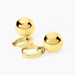 Histoire d'Or Créoles Perles Solaires Acier Jaune* Boucles D'Oreilles|Boucles D'Oreilles Fantaisie