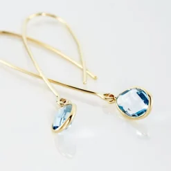 Sale Histoire d'Or Créoles Phie Poire Or Jaune Topaze or jaune topaze bleu sky