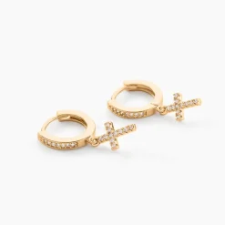 Histoire d'Or Créoles Plaqué Or Jaune Jenny Oxydes De Zirconium* Boucles D'Oreilles|Boucles D'Oreilles Fantaisie