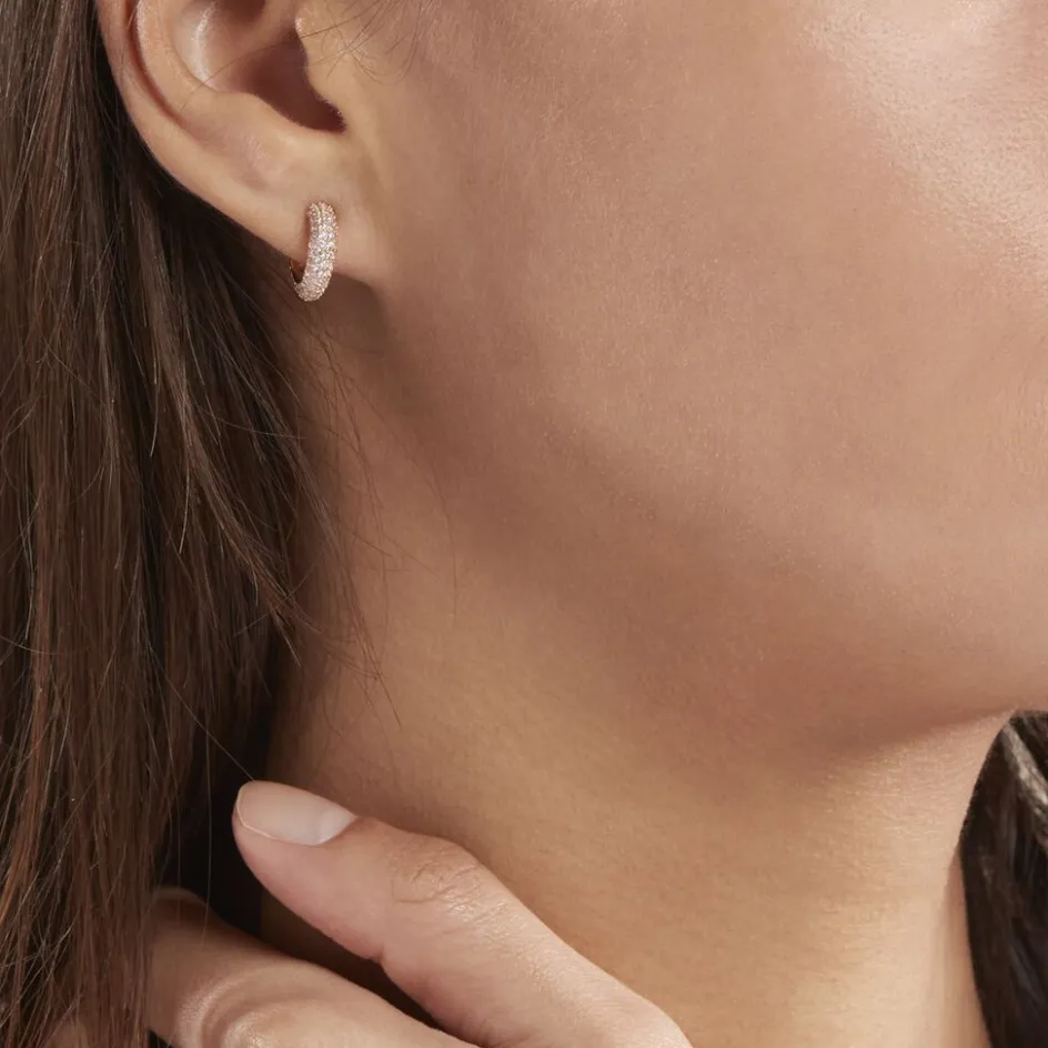 Histoire d'Or Créoles Plaqué Or Jaune Julitta Oxydes De Zirconium* Boucles D'Oreilles|Boucles D'Oreilles Fantaisie