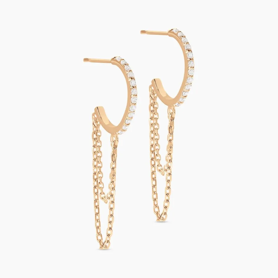 Histoire d'Or Créoles Plaqué Or Leinhard Oxydes De Zirconium* Boucles D'Oreilles|Boucles D'Oreilles Fantaisie