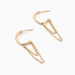 Histoire d'Or Créoles Plaqué Or Leinhard Oxydes De Zirconium* Boucles D'Oreilles|Boucles D'Oreilles Fantaisie