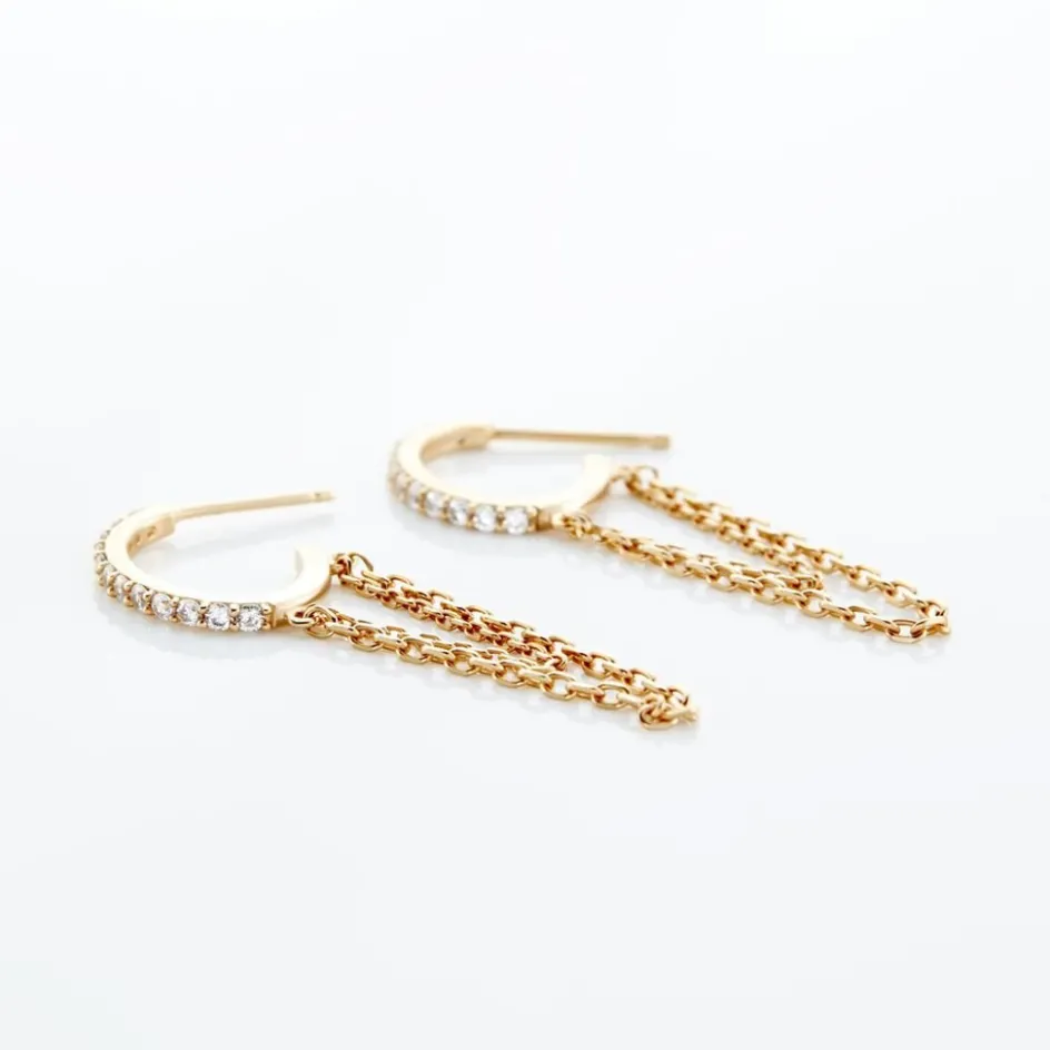 Histoire d'Or Créoles Plaqué Or Leinhard Oxydes De Zirconium* Boucles D'Oreilles|Boucles D'Oreilles Fantaisie