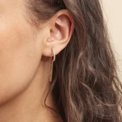 Histoire d'Or Créoles Plaqué Or Leinhard Oxydes De Zirconium* Boucles D'Oreilles|Boucles D'Oreilles Fantaisie