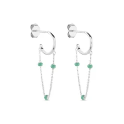 Histoire d'Or Créoles Polka Argent Blanc* Boucles D'Oreilles|Boucles D'Oreilles Fantaisie