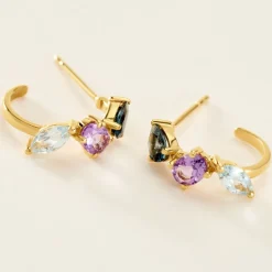 Sale Histoire d'Or Créoles Printemps Précieux Or Jaune Topaze