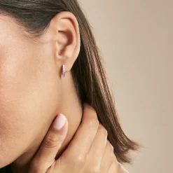 Hot Histoire d'Or Créoles Rio Argent Blanc Oxyde De Zirconium argent blanc oxyde violet