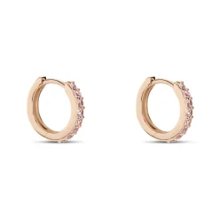 Histoire d'Or Créoles Rio Argent Rose Oxyde De Zirconium* Boucles D'Oreilles|Boucles D'Oreilles Fantaisie