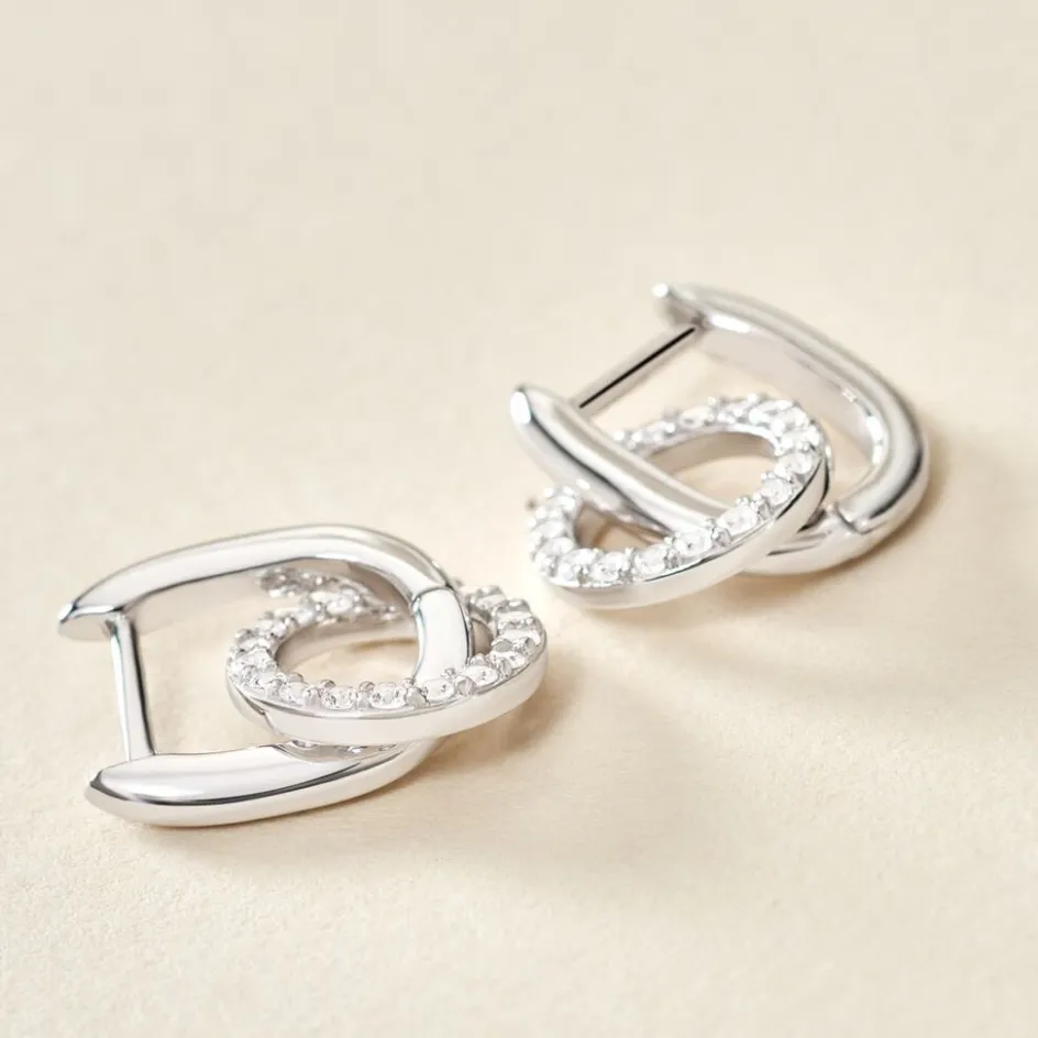 Sale Histoire d'Or Créoles Riva Argent Blanc Oxyde De Zirconium