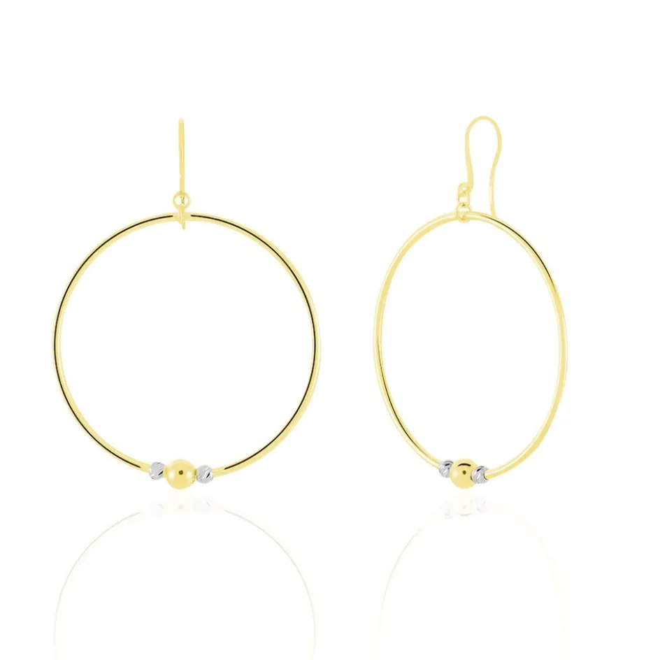 Histoire d'Or Créoles Rosa Billes Diamantees Or Jaune* Boucles D'Oreilles|Boucles D'Oreilles Créoles