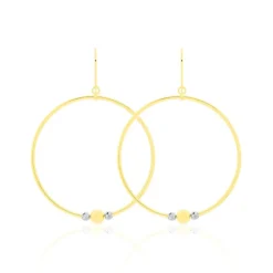 Histoire d'Or Créoles Rosa Billes Diamantees Or Jaune* Boucles D'Oreilles|Boucles D'Oreilles Créoles