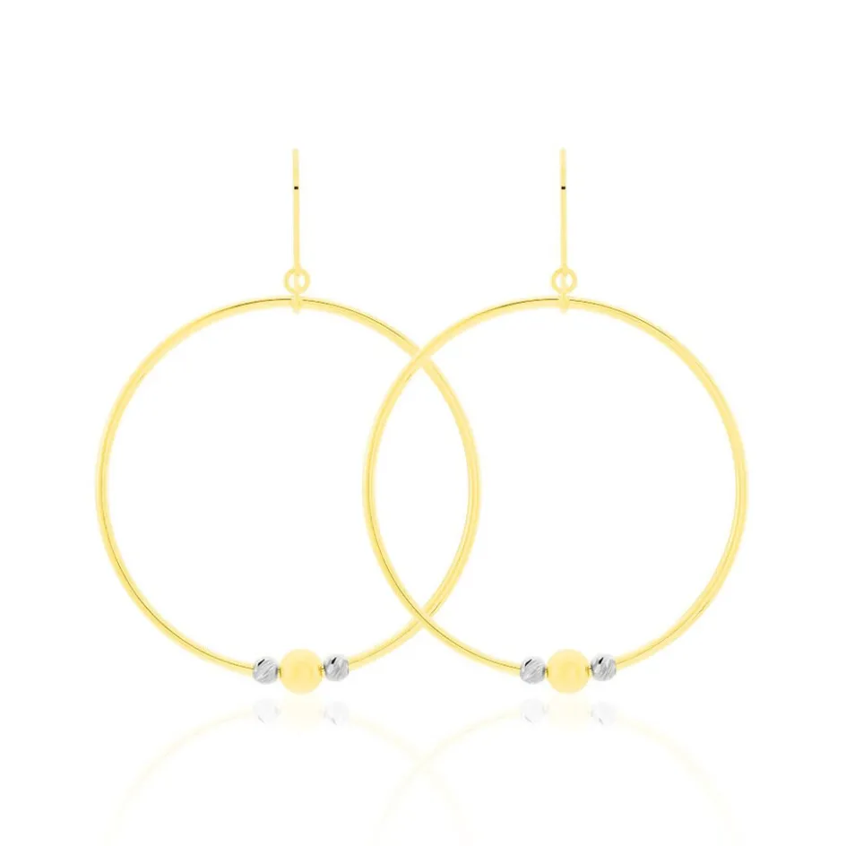 Histoire d'Or Créoles Rosa Billes Diamantees Or Jaune* Boucles D'Oreilles|Boucles D'Oreilles Créoles