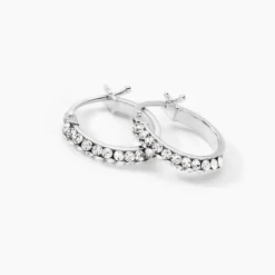 Histoire d'Or Créoles Sandrine Or Blanc Strass* Boucles D'Oreilles|Boucles D'Oreilles Créoles