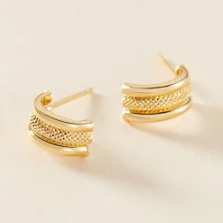 Histoire d'Or Créoles Savania Or Jaune* Boucles D'Oreilles|Boucles D'Oreilles Créoles