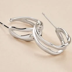 Histoire d'Or Créoles Shae Argent Blanc* Boucles D'Oreilles|Boucles D'Oreilles Créoles