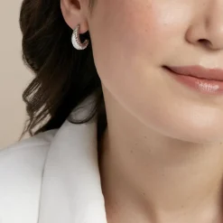 Histoire d'Or Créoles Shanice Argent Blanc* Boucles D'Oreilles|Boucles D'Oreilles Fantaisie