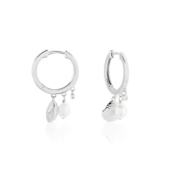 Histoire d'Or Créoles Shehla Argent Blanc Perle De Culture Oxyde De Zirconium* Boucles D'Oreilles|Boucles D'Oreilles Fantaisie