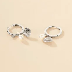 Histoire d'Or Créoles Shehla Argent Blanc Perle De Culture Oxyde De Zirconium* Boucles D'Oreilles|Boucles D'Oreilles Fantaisie