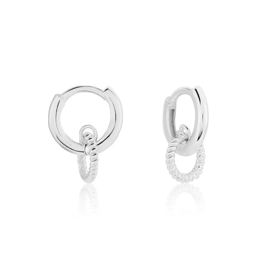 Histoire d'Or Créoles Sirkel Argent Blanc