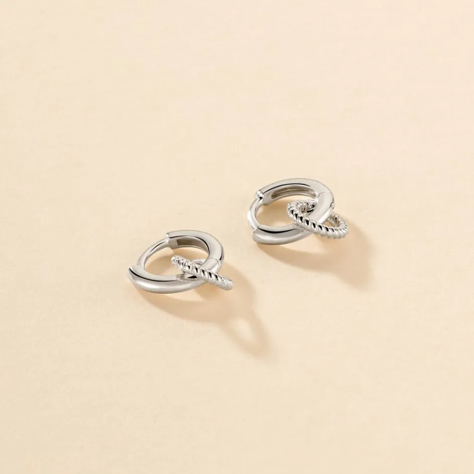 Histoire d'Or Créoles Sirkel Argent Blanc