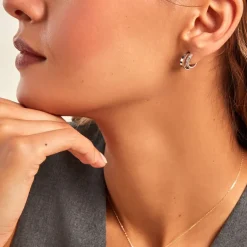 Histoire d'Or Créoles Soleïa Argent Blanc Oxyde De Zirconium* Boucles D'Oreilles|Boucles D'Oreilles Fantaisie