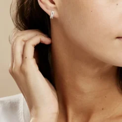 Histoire d'Or Créoles Sophie Rondes Argent Blanc Oxyde De Zirconium* Boucles D'Oreilles|Boucles D'Oreilles Fantaisie